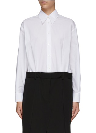 Main View - Click To Enlarge - MM6 MAISON MARGIELA - Tailored Skirt Hybrid Cotton Shirt Dress