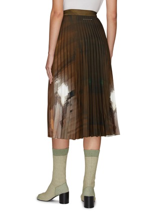 Back View - Click To Enlarge - MM6 MAISON MARGIELA - BLURRED PRINT PLEATED MIDI SKIRT