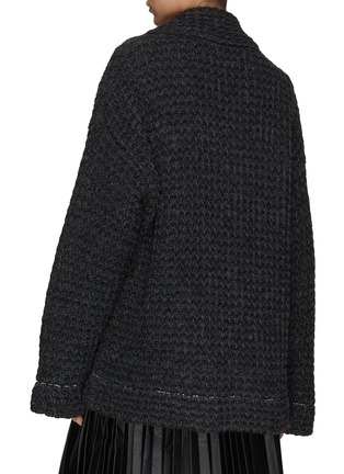 Back View - Click To Enlarge - MM6 MAISON MARGIELA - OVERSIZED LONG SLEEVE DOUBLE BREASTED CARDIGAN