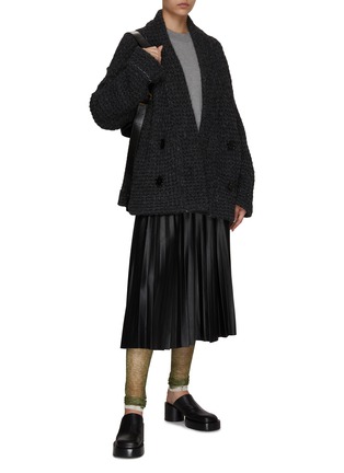 Figure View - Click To Enlarge - MM6 MAISON MARGIELA - OVERSIZED LONG SLEEVE DOUBLE BREASTED CARDIGAN