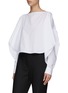 Detail View - Click To Enlarge - MM6 MAISON MARGIELA - TWO WAY DRAPED COTTON SHIRT