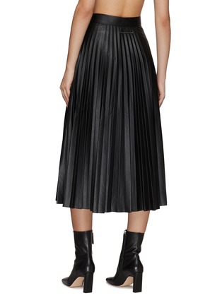 Back View - Click To Enlarge - MM6 MAISON MARGIELA - FAUX LEATHER PLEATED MIDI SKIRT