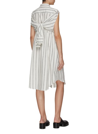Detail View - Click To Enlarge - MM6 MAISON MARGIELA - Pin Stripe Armscye Slit Long Sleeved Dress