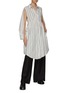 Figure View - Click To Enlarge - MM6 MAISON MARGIELA - Pin Stripe Armscye Slit Long Sleeved Dress