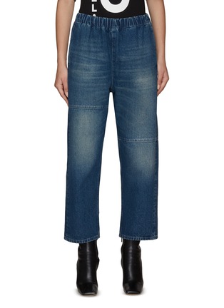 Main View - Click To Enlarge - MM6 MAISON MARGIELA - Asymmetric Patch Elastic Waist Straight Jeans