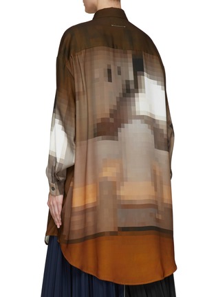 Back View - Click To Enlarge - MM6 MAISON MARGIELA - OVERSIZE BLURRY SQUARE PRINT SHIRT