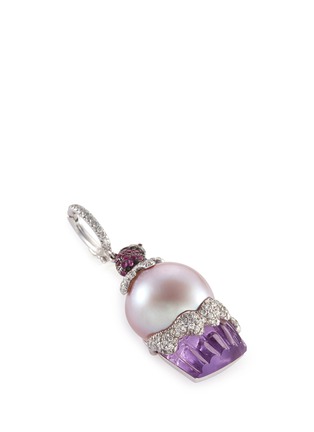 Detail View - Click To Enlarge - BAO BAO WAN - Diamond sapphire pearl amethyst cupcake pendant