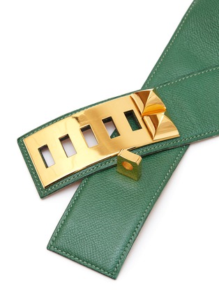 Detail View - Click To Enlarge - LANE CRAWFORD VINTAGE ACCESSORIES - Vert Courchavel wide leather belt
