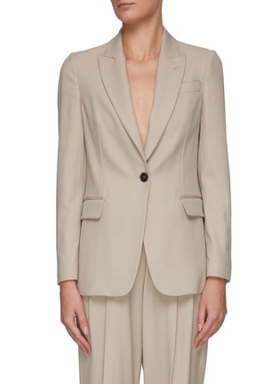 Main View - Click To Enlarge - BRUNELLO CUCINELLI - SINGLE BREASTED POINT LAPEL CREPE BLAZER