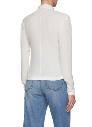 Back View - Click To Enlarge - BRUNELLO CUCINELLI - Sable Crepe Wrap Front Blouse