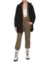Figure View - Click To Enlarge - BRUNELLO CUCINELLI - ASYMMETRICAL WAISTBAND DARTED FRONT PANTS