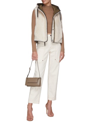 Figure View - Click To Enlarge - BRUNELLO CUCINELLI - MOCK NECK CROPPED SILK TOP