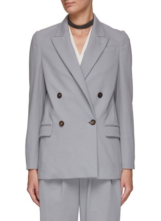 Main View - Click To Enlarge - BRUNELLO CUCINELLI - DOUBLE BREASTED COTTON BLAZER