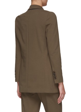 Back View - Click To Enlarge - BRUNELLO CUCINELLI - Front Wrap Cotton Blend Double Breasted Blazer