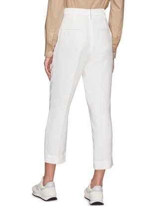 Back View - Click To Enlarge - BRUNELLO CUCINELLI - FLAT FRONT WIDE LEG TAILORED PANTS