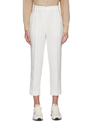 Main View - Click To Enlarge - BRUNELLO CUCINELLI - FLAT FRONT WIDE LEG TAILORED PANTS