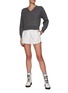 Figure View - Click To Enlarge - BRUNELLO CUCINELLI - V-NECK SEQUINED CROPPED SWEATER
