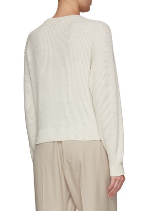 Back View - Click To Enlarge - BRUNELLO CUCINELLI - SHORT LUREX MOHAIR RIBBED JUMPER