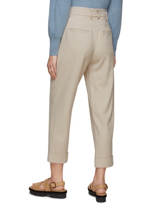 Back View - Click To Enlarge - BRUNELLO CUCINELLI - FLAT FRONT TAPERED TROUSERS