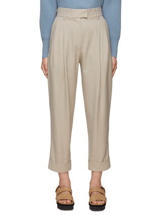 Main View - Click To Enlarge - BRUNELLO CUCINELLI - FLAT FRONT TAPERED TROUSERS