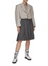 Figure View - Click To Enlarge - BRUNELLO CUCINELLI - PLEAT DETAIL TAILORED WOOL MIDI SKIRT