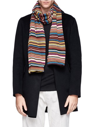 Figure View - Click To Enlarge - PAUL SMITH - Striped scarf