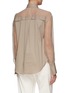 Back View - Click To Enlarge - BRUNELLO CUCINELLI - LONG SLEEVE SEE THROUGH PANEL COTTON BLEND SHIRT