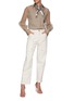 Figure View - Click To Enlarge - BRUNELLO CUCINELLI - LONG SLEEVE SEE THROUGH PANEL COTTON BLEND SHIRT