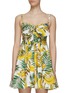 Main View - Click To Enlarge - OSCAR DE LA RENTA - Banana Print Sweetheart Neck Cotton Blend Mini Dress