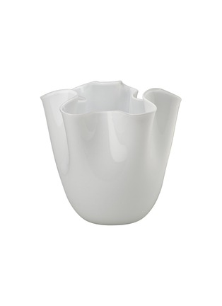 Main View - Click To Enlarge - VENINI - Fazzoletto Opalini Glass Vase 700.00 — White