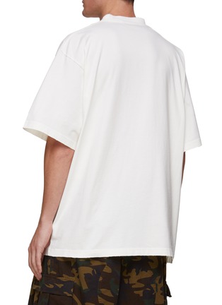 Back View - Click To Enlarge - BALENCIAGA - ‘NO COMMENT’ GRAPHIC PRINT OVERSIZE COTTON JERSEY T-SHIRT