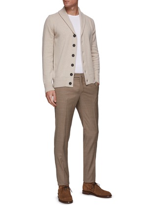 Figure View - Click To Enlarge - JOHN SMEDLEY - ‘CULLEN’ SHAWL COLLAR CASHMERE WOOL BLEND CARDIGAN