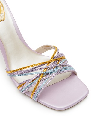 Detail View - Click To Enlarge - RENÉ CAOVILLA - Strass embellished suede strappy sandals