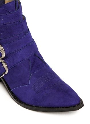 Detail View - Click To Enlarge - TOGA SHOES - Buckled suede cowboy boots