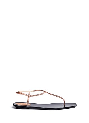 Main View - Click To Enlarge - RENÉ CAOVILLA - Crystal T-strap flat sandals