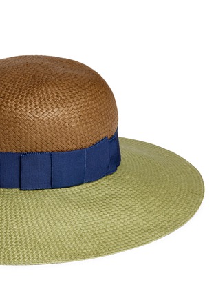 Detail View - Click To Enlarge - LANVIN - Contrast band bi-colour straw hat
