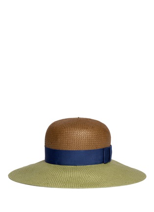 Main View - Click To Enlarge - LANVIN - Contrast band bi-colour straw hat