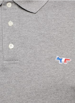 Detail View - Click To Enlarge - MAISON KITSUNÉ - Logo embroidery piqué polo shirt