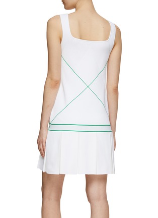 Back View - Click To Enlarge - BOTTEGA VENETA - Sleeveless Square Neck X-Stitching Tennis Dress
