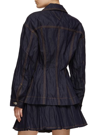 Back View - Click To Enlarge - BOTTEGA VENETA - Oversized Crinkled Denim Jacket