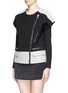 Front View - Click To Enlarge - MSGM - Contrast panel biker jacket