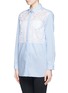 Front View - Click To Enlarge - NO.21 - Lace panel gathered back poplin shirt