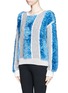 Front View - Click To Enlarge - TOGA ARCHIVES - Chunky knit and fur stripe sweater