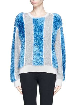 Main View - Click To Enlarge - TOGA ARCHIVES - Chunky knit and fur stripe sweater
