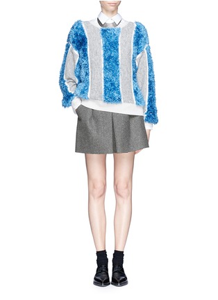 Figure View - Click To Enlarge - TOGA ARCHIVES - Chunky knit and fur stripe sweater