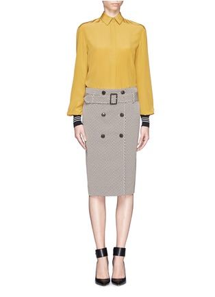 Figure View - Click To Enlarge - JASON WU - Rib cuff silk shirt