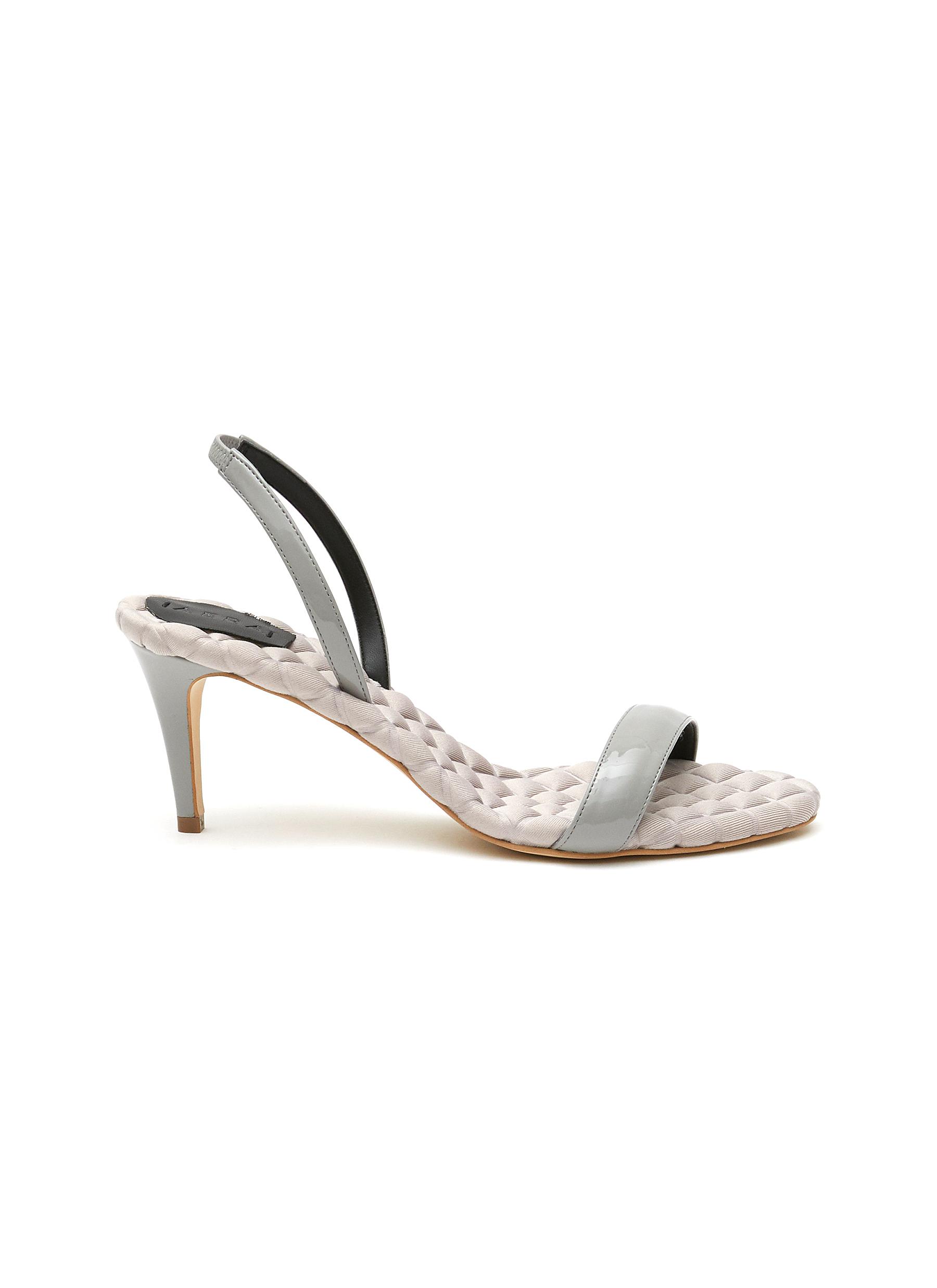 Aera 'claudia' Vegan Single Band Quilted Sandals In Grey