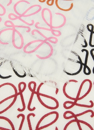 Detail View - Click To Enlarge - LOEWE - Anagram print fringe edge scarf