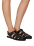 Figure View - Click To Enlarge - MERCEDES CASTILLO - ‘KAILEY' FLAT FISHERMAN LEATHER SANDALS