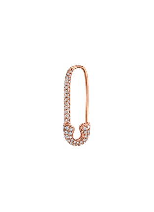Main View - Click To Enlarge - ANITA KO - Diamond pavé 18k rose gold safety pin earring